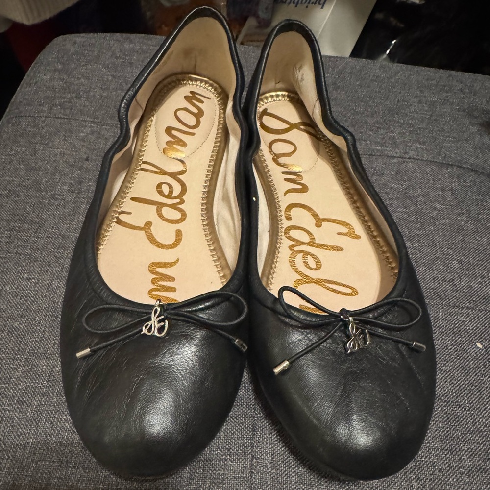 Sam Edelman Womens Sz 8.5 Felicia Black Leather Ballet Flats…Worn one time